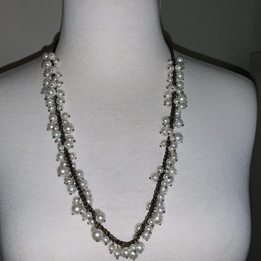 J.crew vintage pearl long necklace